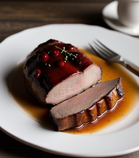 Cherry-Almond Glazed Pork Roast recipe image