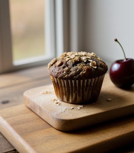 Cherry-Oatmeal Muffins recipe image