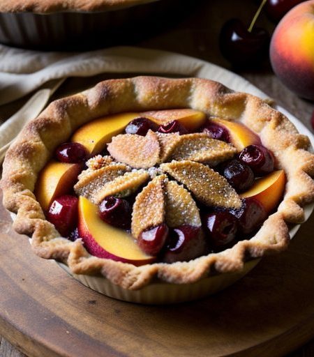 Cherry and Peach Cobbler recipe image