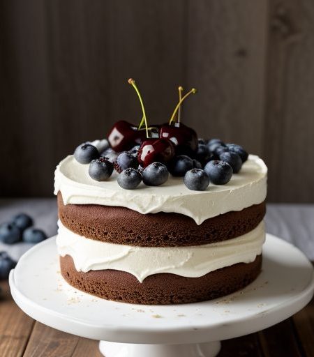 Cherry or Blueberry Topped Ice Box Cake recipe image