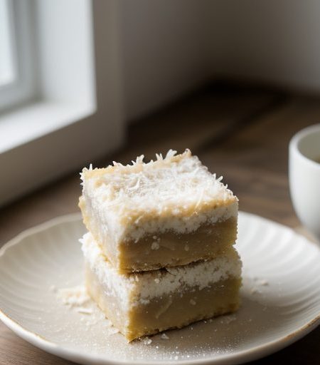 Chewy Coconut Squares recipe image
