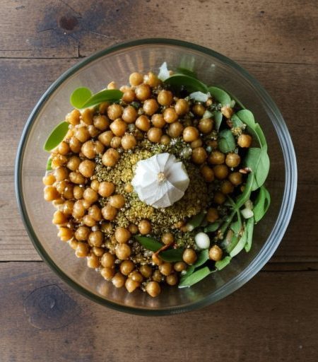 Chick Pea Salad With Garlic-Cumin Vinaigrette recipe image