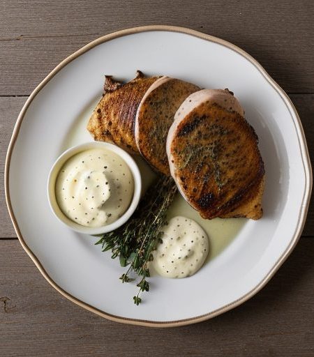 Chicken Breasts W/Garlic Cream & Onions recipe image