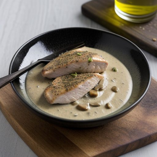 Chicken Breasts With Leek and Mushroom Sauce recipe image