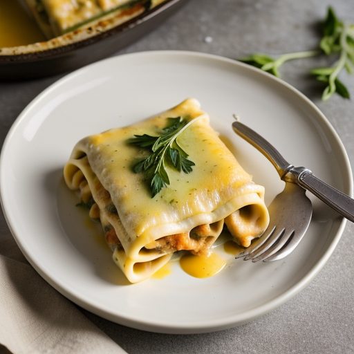 Chicken Cannelloni With Cheese Sauce recipe image