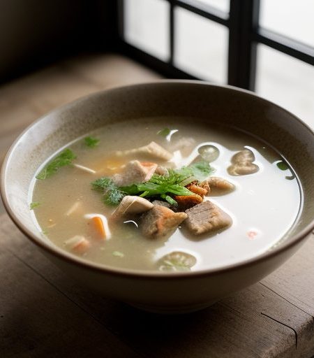 Chicken Dinola (Chicken Soup With Ginger & Ve recipe image