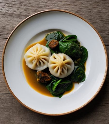 Chicken Dumplings With Spinach and Sultanas recipe image