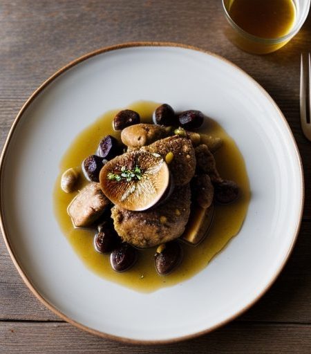 Chicken Fricassee With Dried Figs, Olives and Honey recipe image