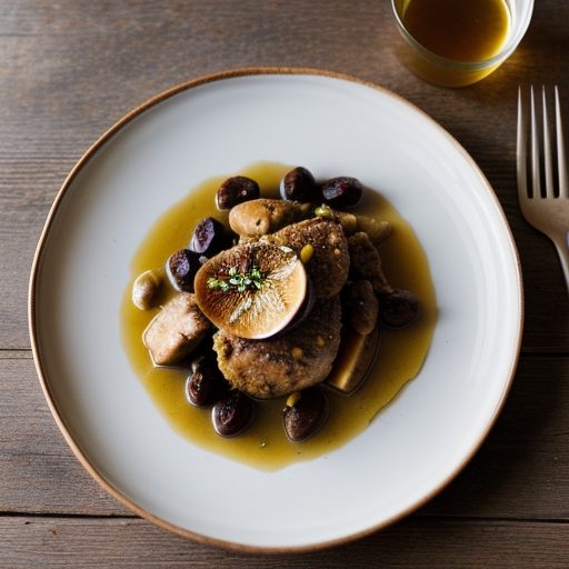 Chicken Fricassee With Dried Figs, Olives and Honey recipe image