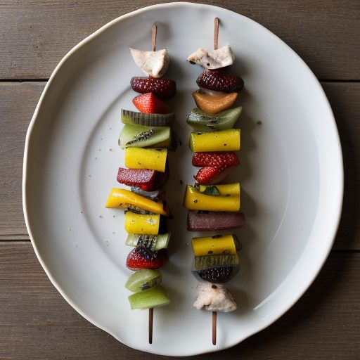Chicken & Fruit Kabobs With Mustard-Leek Sa recipe image