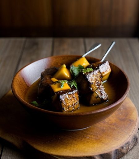 Chicken Kabobs With Spicy Mango Sauce recipe image