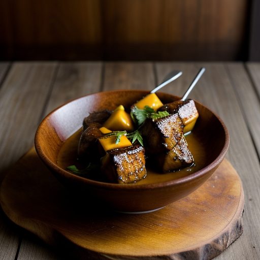 Chicken Kabobs With Spicy Mango Sauce recipe image