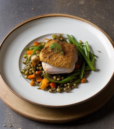 Chicken & Mixed Vegetables With Shrimp Sauc recipe image