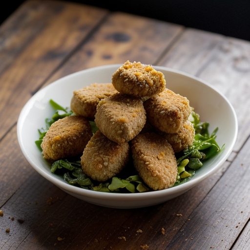 Chicken Nuggets on Greens With Buttermilk Dressing recipe image