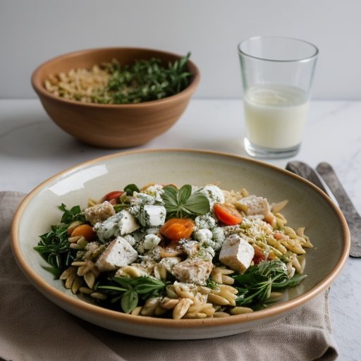 Chicken & Orzo Salad With Three Cheeses recipe image
