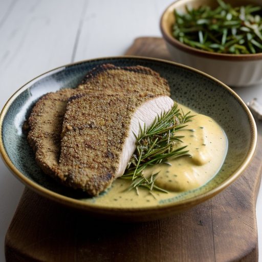 Chicken Paillard With Chive and Mustard Sauce Diane recipe image