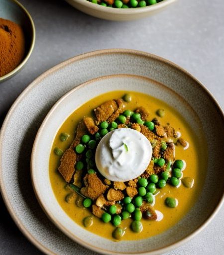 Chicken & Peas With Curried Yogurt recipe image
