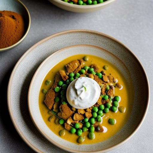 Chicken & Peas With Curried Yogurt recipe image