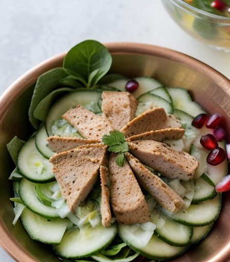 Chicken Pita~ Cucumber Salad~ Ice Tea~ recipe image