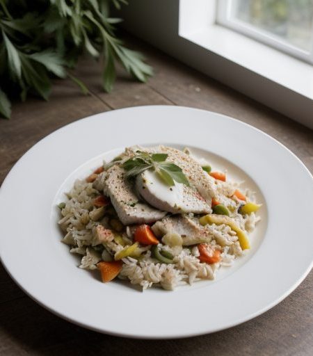 Chicken & Rice Primavera recipe image