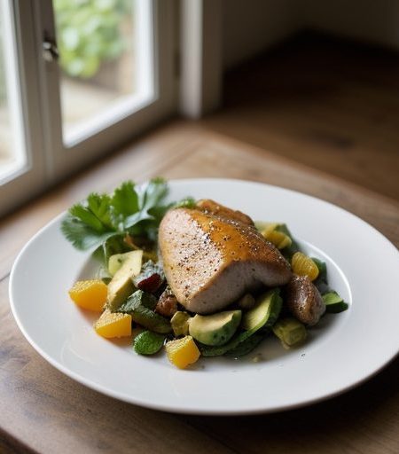 Chicken Saute With Oranges and Avocados recipe image