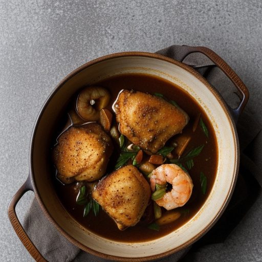 Chicken & Shrimp in Red Wine Sauce recipe image