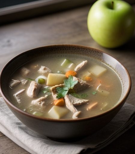Chicken Soup With Apples & Leeks recipe image