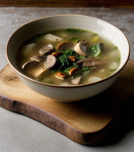 Chicken Soup With Greens & Shiitake Mushroo recipe image