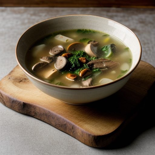 Chicken Soup With Greens & Shiitake Mushroo recipe image