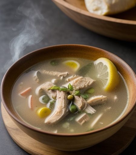 Chicken Soup With Lemon & Ginger (Kai Tom Khi recipe image