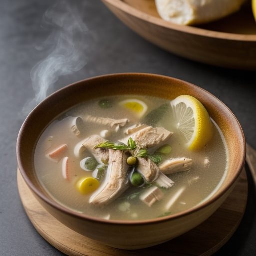 Chicken Soup With Lemon & Ginger (Kai Tom Khi recipe image