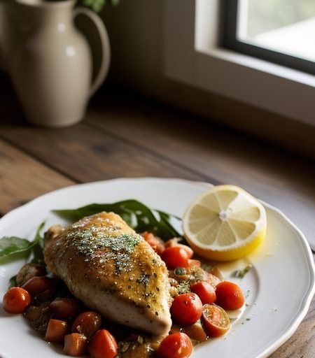 Chicken Taverna With Tomatoes recipe image