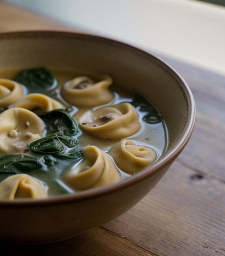Chicken Tortellini Soup With Spinach - Bon Appetit recipe image
