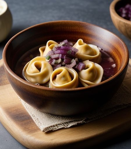 Chicken Tortellini in a Sweet Onion-Lambrusco Broth recipe image