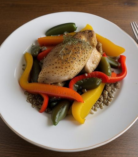 Chicken W/ Red & Yellow Bell Peppers recipe image