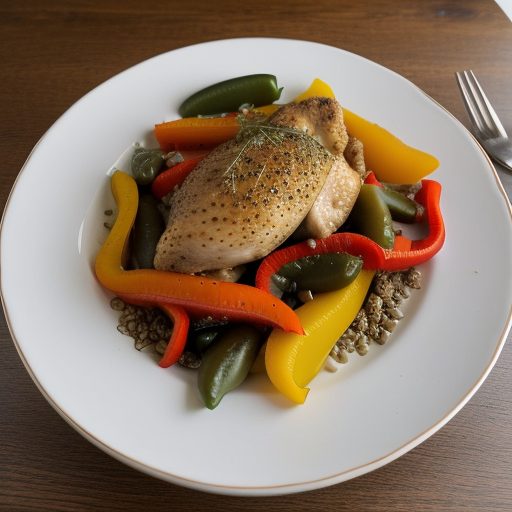 Chicken W/ Red & Yellow Bell Peppers recipe image