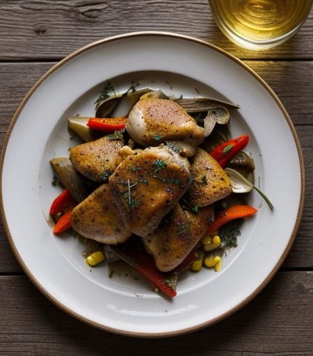 Chicken With Artichokes and Peppers recipe image