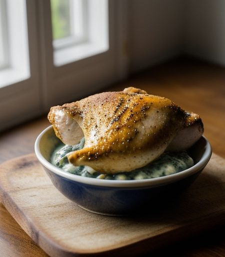Chicken With Blue-Cheese Sauce recipe image