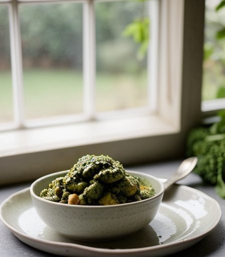 Chicken With Broccoli & Walnut Pesto recipe image
