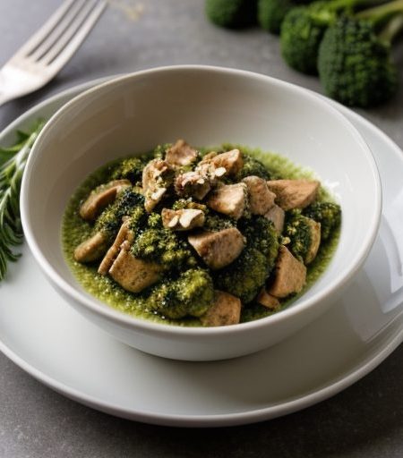 Chicken With Broccoli & Walnut Pesto recipe image