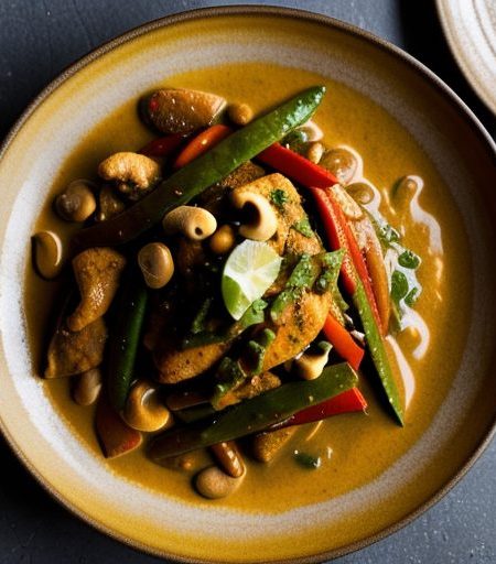 Chicken With Cashew Curried Stir Fry. recipe image
