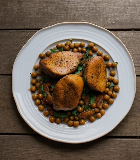 Chicken With Chic Peas & Apricots. recipe image