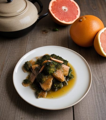 Chicken With Ginger~ Broccoli~ & Grapefruit recipe image