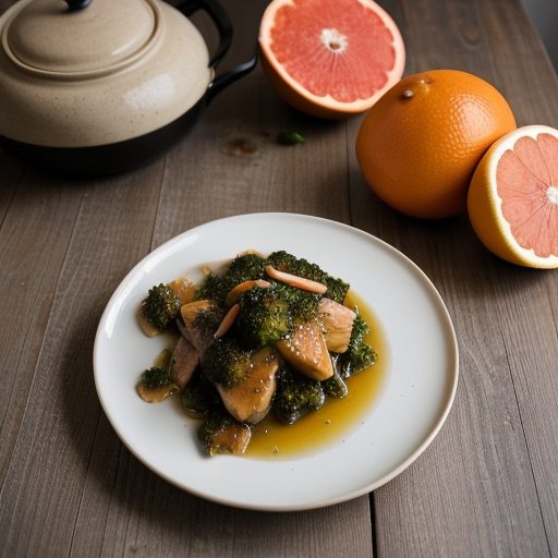 Chicken With Ginger~ Broccoli~ & Grapefruit recipe image