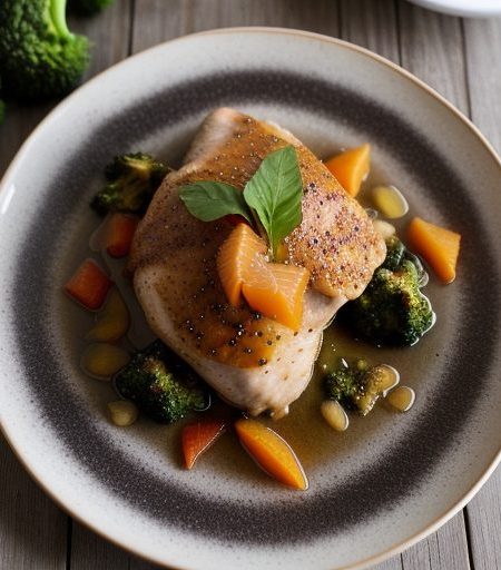 Chicken With Ginger, Broccoli, and Grapefruit recipe image