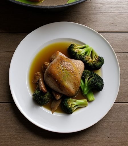 Chicken With Ginger, Broccoli, and Grapefruit recipe image