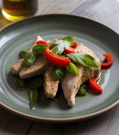 Chicken With Green and Red Pepper recipe image