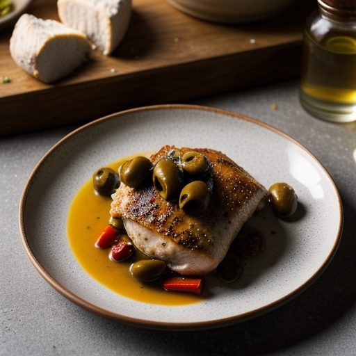 Chicken With Peppers and Olives, Basquestyle recipe image