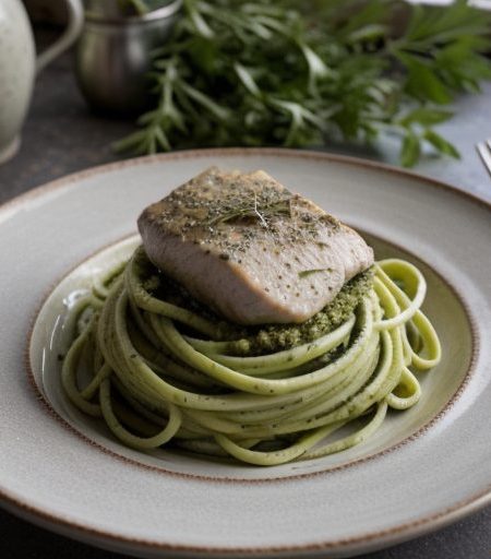 Chicken With Pesto Alfredo recipe image