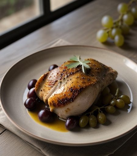 Chicken With Riesling & Grapes recipe image